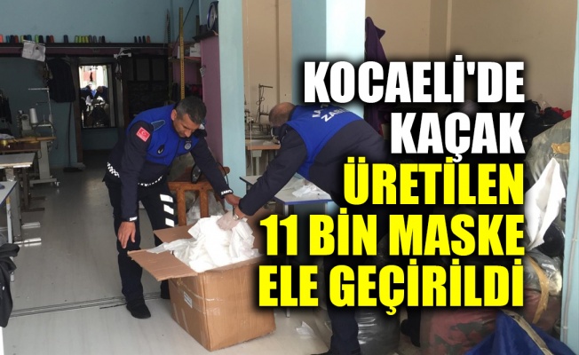 Kocaeli'de kaçak üretilen 11 bin maske ele geçirildi