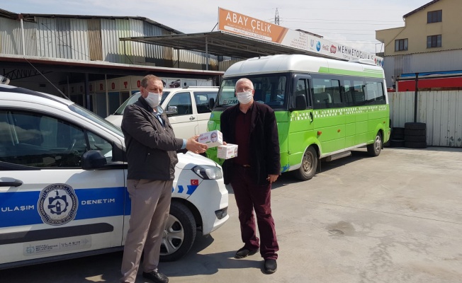 Büyükşehir'den toplu taşıma kooperatiflerine 30 bin maske