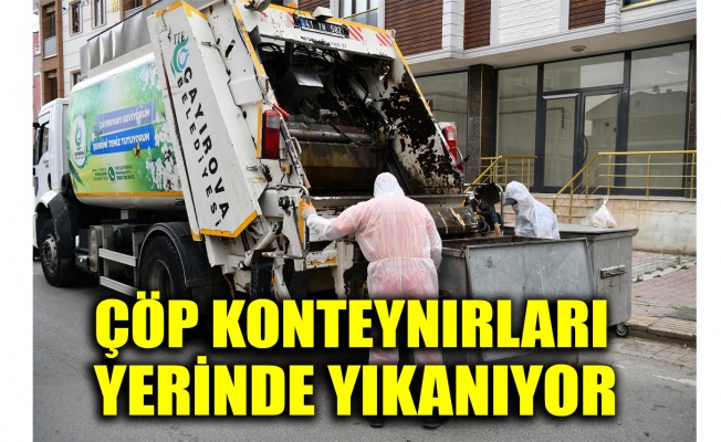 Çayırova'da çöp konteynırları yerinde yıkanıyor