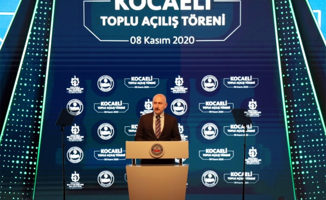Ulaştırma ve Altyapı Bakanı Adil Karaismailoğlu, Kocaeli'de açılış töreninde konuştu