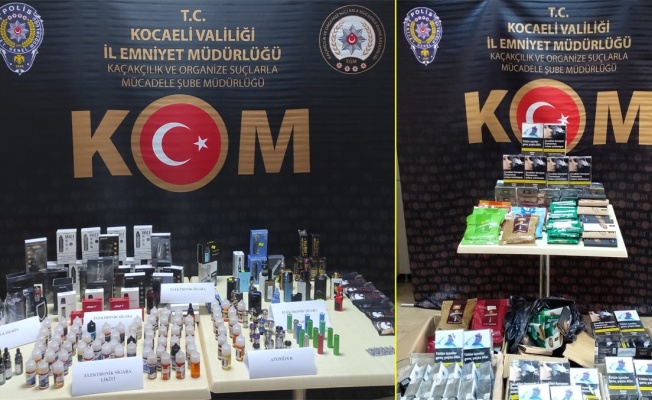 Kocaeli'de kaçak elektronik sigara ve tütün operasyonları