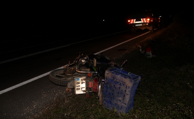 Taraklı'da devrilen motosikletten düşen sürücü ağır yaralandı