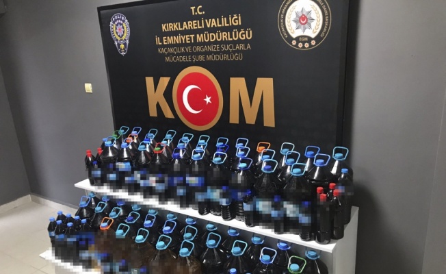 Kırklareli'nde 645 litre kaçak içki ele geçirildi, 16 şüpheli yakalandı
