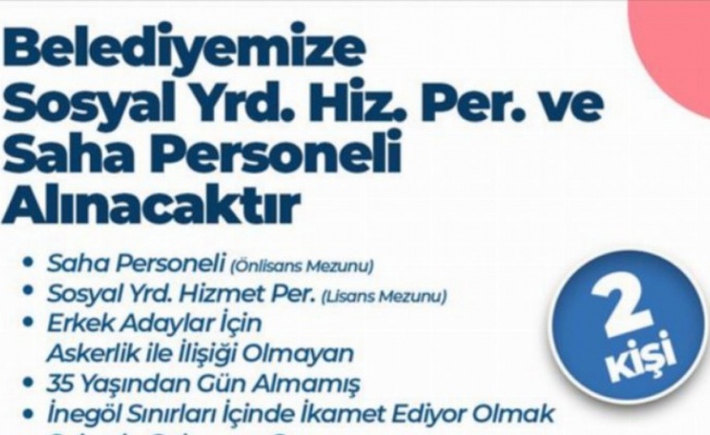 Bursa İnegöl Belediyesi'ne personel alımı 