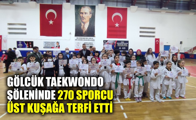 Gölcük taekwondo şöleninde 270 sporcu üst kuşağa terfi etti