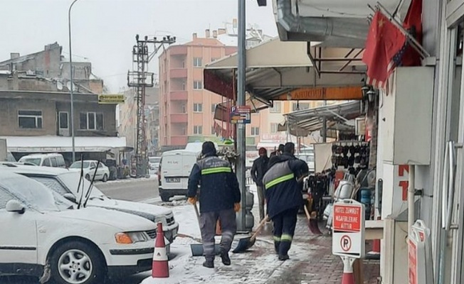 Nevşehir'de kar mesaisi