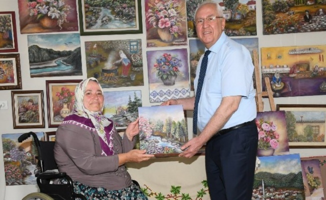 Başkan Selvitopu'dan Kavacıklı ressam Düzgünkaya' ya ziyaret