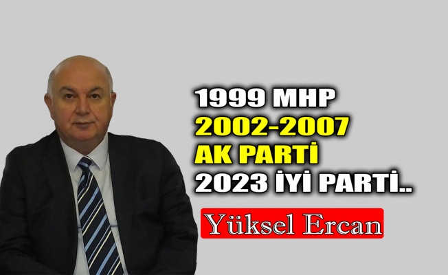 1999 MHP, 2002-2007 AK Parti, 2023 İYİ Parti..