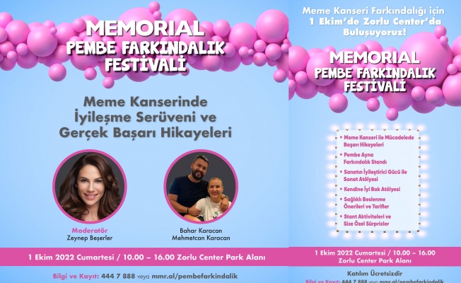 Memorial Pembe Farkındalık Festivali başlıyor