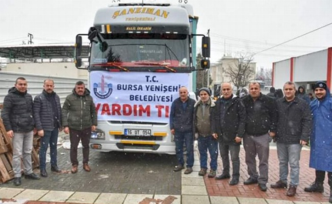 Bursa Yenişehir'den 18 tır dolusu yardım