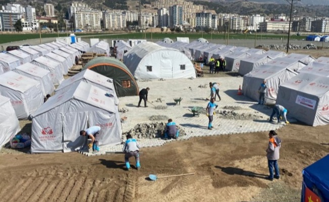 Kayseri Melikgazi'den deprem bölgesinde alt yapı çalışması