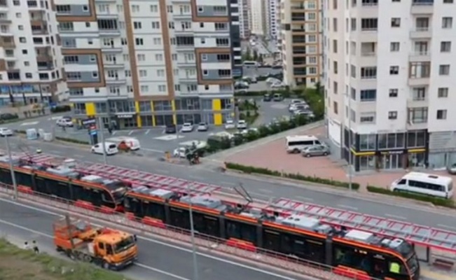Kayseri'de yeni tramvay teste başladı