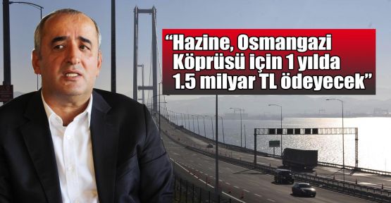  Akar: Hazine, Osmangazi Köprüsü için 1 yılda 1.5 milyar TL ödeyecek