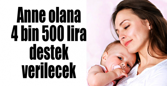Anne olana 4 bin 500 lira destek