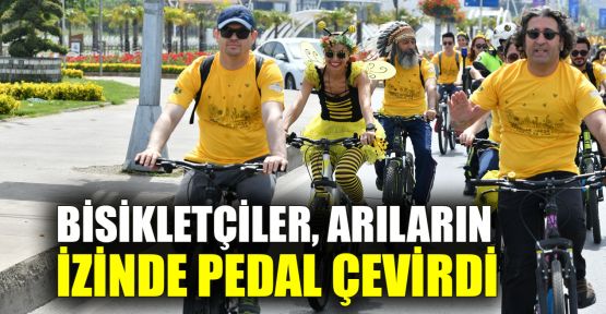  Bisikletçiler arıların izinde pedal çevirdi