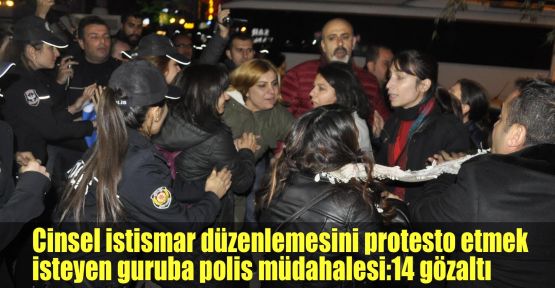 Cinsel istismar düzenlemesini protesto etmek isteyen guruba polis müdahalesi:14 gözaltı