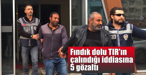 Fındık dolu TIR'ın çalındığı iddiasına 5 gözaltı