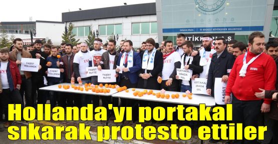 Hollanda'yı portakal sıkarak protesto ettiler