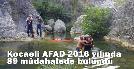  Kocaeli AFAD 2016 yılında 89 müdahalede bulundu
