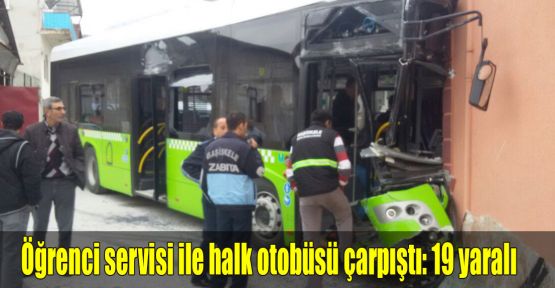 Öğrenci servisi ile halk otobüsü çarpıştı: 19 yaralı
