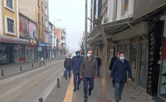 Edirne Valisi Canalp, Uzunköprü ilçesinde Kovid-19 denetimine katıldı