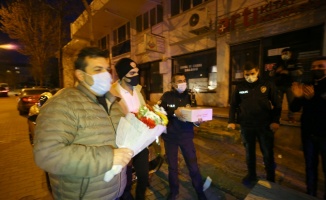 Kırklareli'nde kavga ihbarına giden polis ekiplerine sürpriz kutlama