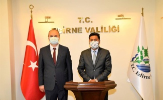 Sri Lanka Cumhuriyeti Ankara Büyükelçisi Hassen'den, Edirne Valisi Canalp'e ziyaret