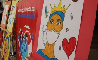 Bahçeşehir Koleji Konya Kampüsü öğrencilerinden sağlık çalışanları için resim sergisi