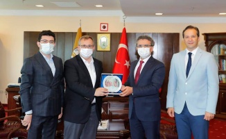 Başsavcı Karabacak ve İdare Mahkemesi Başkanı Doğan'dan Rektör Tabakoğlu'na veda ziyareti