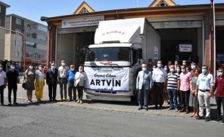 Tekirdağ Büyükşehir Belediyesinden Artvin'deki sel mağdurlarına yardım