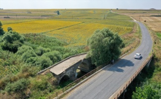 Tekirdağ'da günümüze 3 kemeri ulaşan tarihi Karapürçek Köprüsü ilgi görüyor