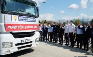 AK Parti Sakarya İl Başkanlığından Adana'daki yangın mağduru çiftçilere yardım tırı
