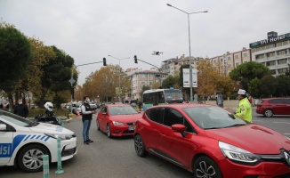 Tekirdağ'da drone destekli trafik denetimi