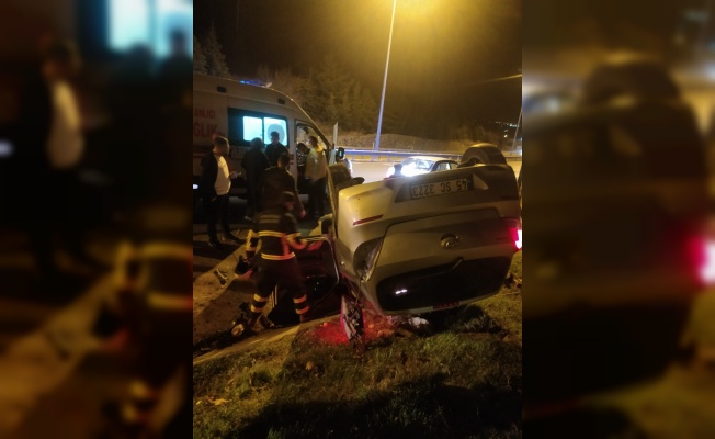 Kırklareli'nde su kanalına devrilen otomobilin sürücüsü yaralandı