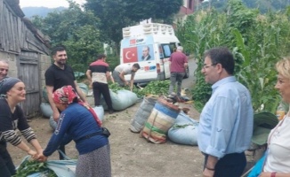 Rize'de CHP'den çay üreticilerine 'çay malzemeli' ziyaret