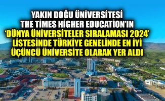 Yakın Doğu Üniversitesi, The Times Higher Education’ın ‘Dünya Üniversiteler Sıralaması 2024’ listesinde Türkiye genelinde en iyi üçüncü üniversite olarak yer aldı