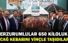   Erzurumlular 650 kiloluk cağ kebabını vinçle taşıdılar
