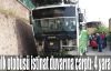 Halk otobüsü istinat duvarına çarptı: 4 yaralı