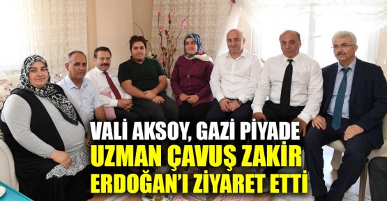 Vali Aksoy, Gazi Piyade Uzman Çavuş Zakir Erdoğan’ı ziyaret etti